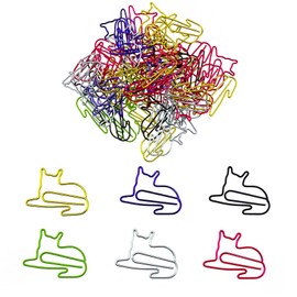60PCS Small Cat Paper Clips,Cute Paperclips Bookmarks Planner Clips Animal Shaped Paper Clips Office Supplies Gifts Binder and Paper Clips for Women Men