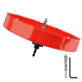 FOYWOTI Hex Shank,Hole Saw HSS with Arbor Bi-Metal & Heavy Duty Hole Saw Cutter for Wood Corn Hole Boards Plastic Drywall (φ180)