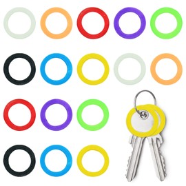 16pcs Key Caps Covers Key Cover Rubber Key caps Key Color Caps Flexible Key Covers,2.5cm Round Key Caps Covers for Standard Round Flat House Keys and Easy Identifying Door Keys(8 Colors)