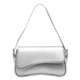 Women’s Hobo Shoulder Bag Handbags Retro Evening Vegan Leather Underarm Bag Shoulder Tote Bags 2025, Silver, Medium, Hobo