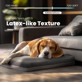 Laifug Orthopedic Memory Foam Extra Large Dog Bed with Pillow and Durable Water Proof Liner & Removable Washable Cover & Smart Design (Large (40"x25"x6"), Grey)