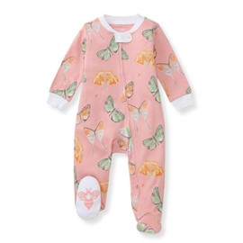 Burt's Bees Baby Girls Footed One-piece Pajamas, Sleep and Play Loose Fit, 100% Organic Cotton, Sizes NB to 6-9 Months