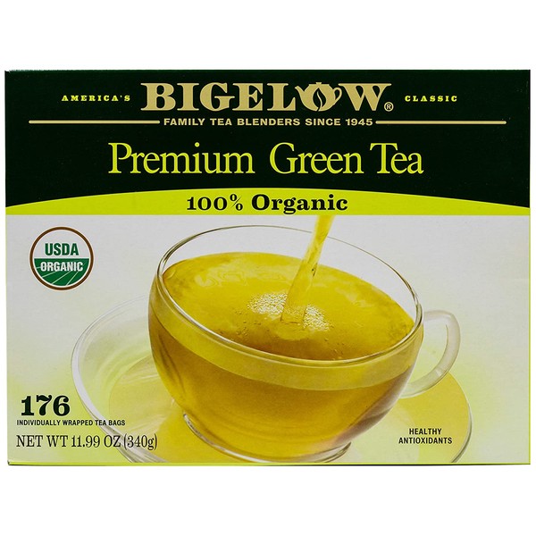 Bigelow Premium 100-Percent Organic Green Tea 176-Count Box