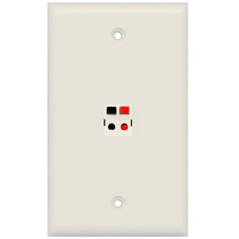 RiteAV - 1 Port Speaker Wall Plate - Light Almond