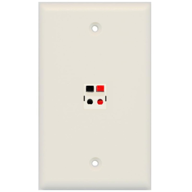 RiteAV - 1 Port Speaker Wall Plate - Light Almond