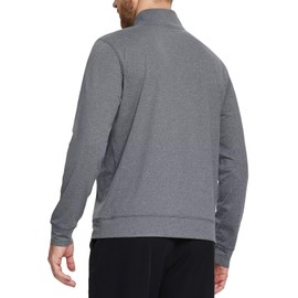 VANCAMEL Men’s 1/4 Zip Up Pullover Golf Lightweight Long Sleeve Quarter Zip Sweatshirt Moisture Wicking Stretchy Dry fit Pullover Tops for Men Black Grey Heather