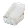 6 Packs Large Plastic Storage Tray Baskets with Handles for