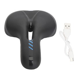 Road Bike Saddle Black Hollow Ergonomic Soft Silicone Sponge Tail Light High Safety Bike Seat for Repair Replacement