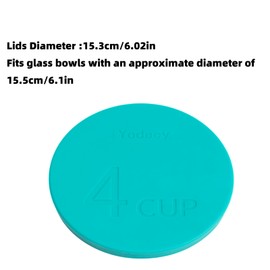 Yodecy Silicone Bowl Lids fit Pyrex Glass Bowls 7201-PC 4 Cup, Yodecy Silicone Bowl Lids fit Anchor Hocking Glass Bowls 7201-PC 4 Cup,Replacement Lids(2 Pack Blue-green)(Container not Included)