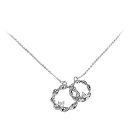 NyxSeat 1-Teilige Runde Halskette Mit 1-Teiligem Rosa Samtbeutel, Silberne Halskette Für Damen, Verstellbare Kristall-Halskette, Modisches Accessoire, Geeignet Für Mutter, Tochter