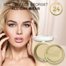 bellapierre Pressed Banana Setting Powder | Lightweight Color Corrector | Eliminates Dark Under Eye Circles & Redness | Talc-Free Powder | Compact Matte Banana Powder - Medium - 8 Grams
