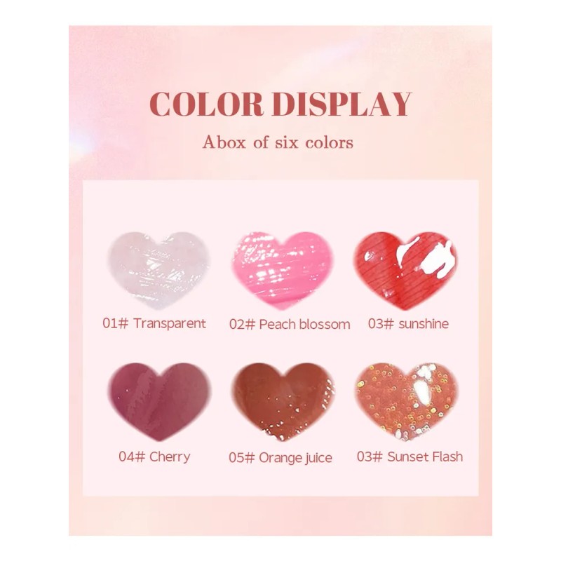 Set De 6 Brillos Labiales Cristal Hidratantes Y Duraderos