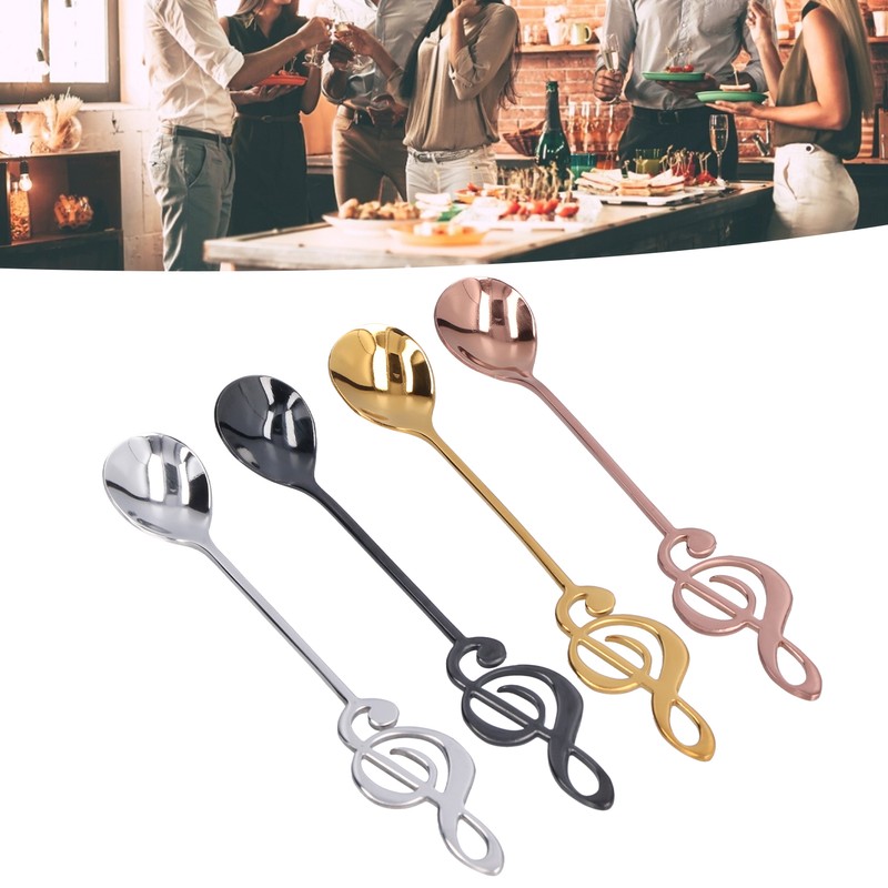 304 Stainless Steel Spoon Innovative Musical Notes Stirring Spoon for