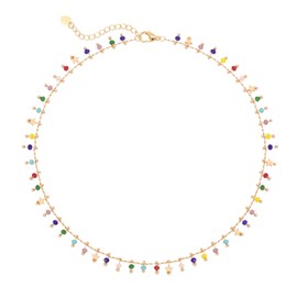 Raicegs Choker Necklace for Women 18K Gold Summer Necklace Beach Jewelry Colorful Cute Necklaces for Teen Gift for Women