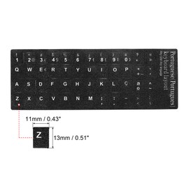 PATIKIL Portuguese Keyboard Layout Stickers, 2 Pack Universal Keyboard Replacement Cover for Notebook Desktop Computer, Black Background White Lettering