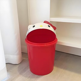 NBHUZEHUA 2.2 Gallons Cute Red Kids Trash Can with Lid Girls Bathroom Bedroom Nursery Decor Small Girl Room Waste Bin Plastic Mini Garbage Can