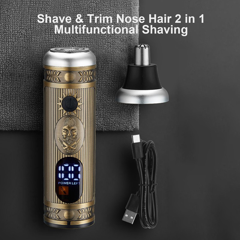 Multifunction LCD Digital Display Men's Mini Electric Shaver Portable Nose