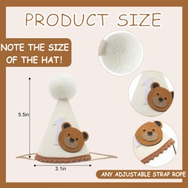 FUTNH Bear 1st Birthday Hat - Teddy Bear 1st Birthday Decoration for Boys, One Happy Camper Birthday Crown, Woodland 1st Birthday Decor, Beary 1st Birthday Decoration