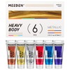 MEEDEN Metallic Acrylic Paint Set: 6 Colors Metallic Paint Tubes