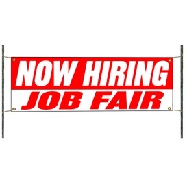 Now Hiring Job Fair Job Advertising Working Opportunity Sales Team Marketing Careers Novelty Indoor Outdoor Vinyl Banner Sign 24" x 72"
