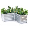LuxenHome L-Shaped Galvanized Steel Raised Garden Bed