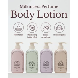 ODID Milk in Cera Perfume Body Lotion - Korean 100hr Moisturizing Body Moisturizer for All Skin Types - Subtle Verbena Lavender Scent - with Milk Protein and Ceramide, 16.9 fl.oz.