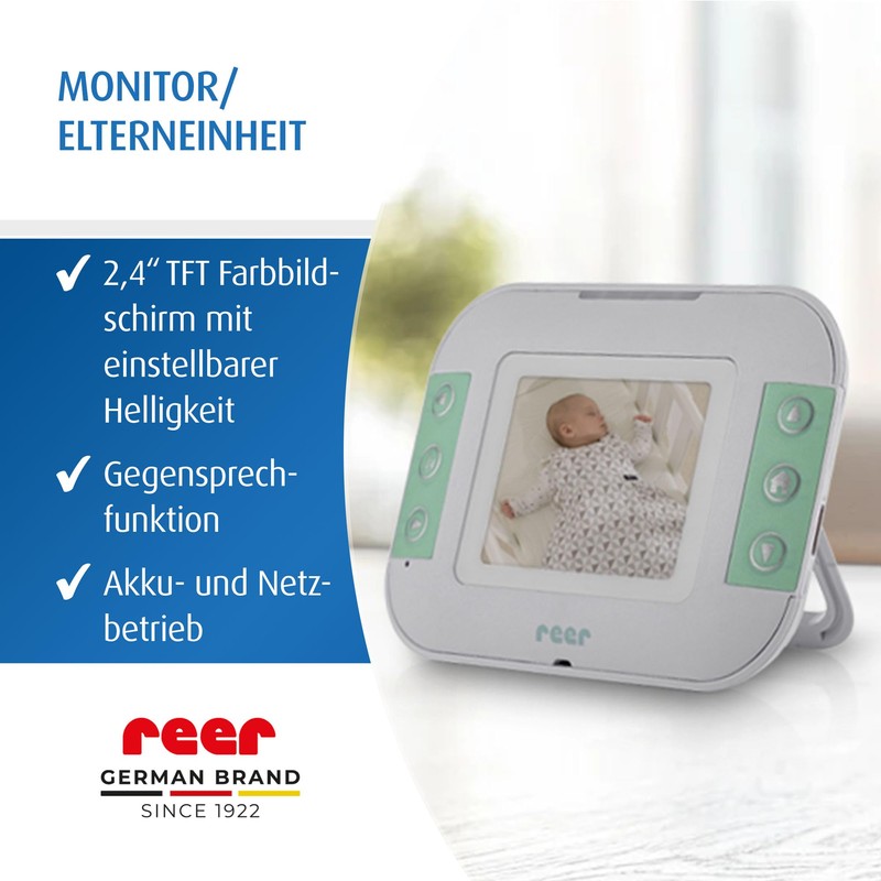 reer BabyCam S, Digital Video Baby Monitor, Interception-Proof FHSS Technology,