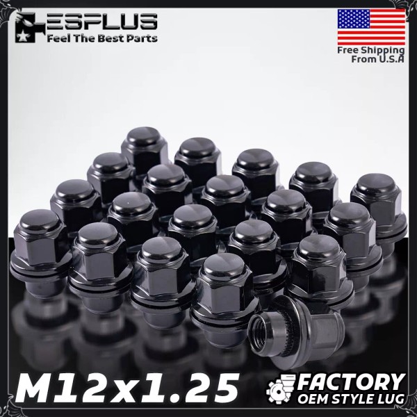 ESPlus 20 Pc Infiniti OEM Lug Nut M12x1.25 Black Fit