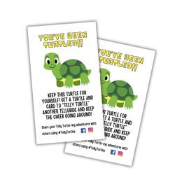 Telly Telly Telluride Turtle Cards Tags | 50pk 2x3.5” Figurine You’ve been Turtled for Ki a SUV Car Game Duck Ducked Dabbing Rubber