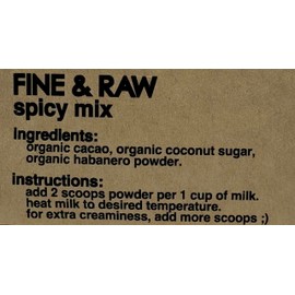 Fine & Raw Vegan Hot Cocoa Mix - Dairy-Free Chocolate Mix, Instant Plant-Based Spicy Cocoa With Organic Cacao and Coconut Sugar - Made in Brooklyn, 12 Ounce