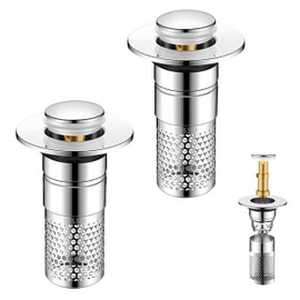 KaiLeQi Bathroom Sink Drain Strainer, Stainless Steel Pop-Up Stopper with Hair Catcher, Easy Installation