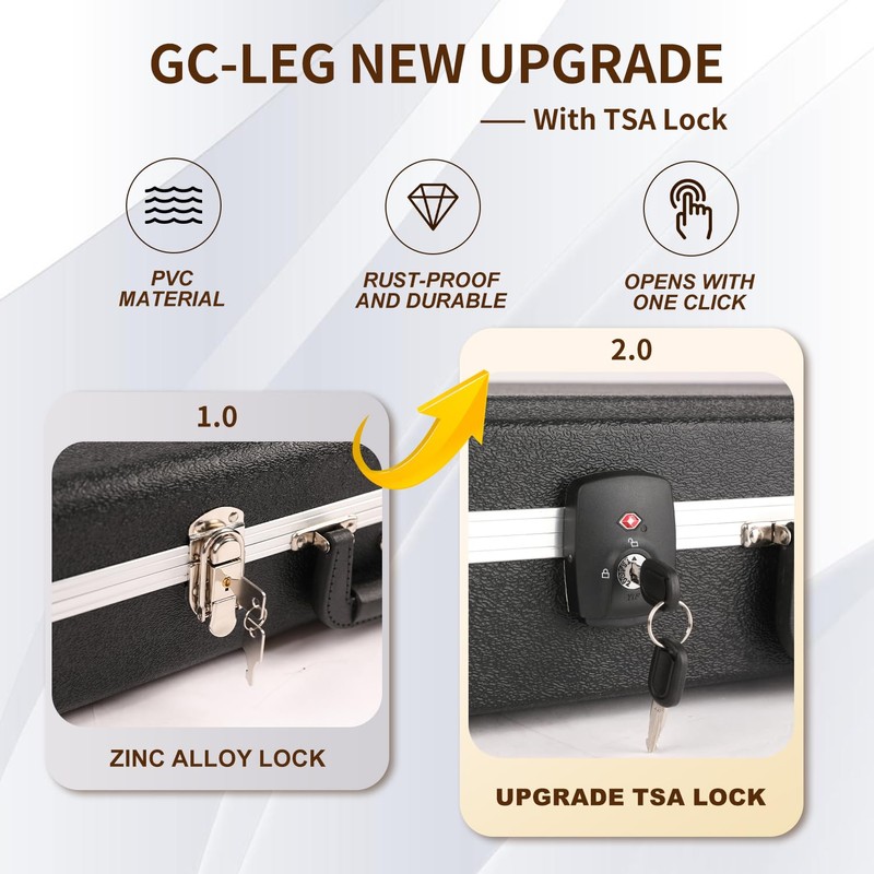 GHOSTFIRE Electric Guitar Hard Case Portable Guitar Hard-shell Case With