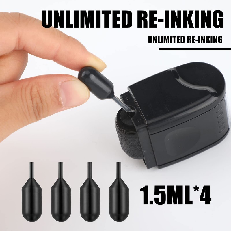 Nezyo 2 Pack Identity Protection Roller Stamp Identity Theft, Confidential,