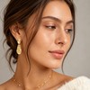 YUJIE Lightweight Gold Hammered Teardrop Dangle Earrings for Women 14K