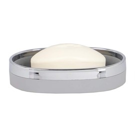 Home Basics SD35006, Oval Soap Dish, Grey