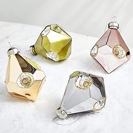 Shiny Blush (Pink) Diamond Christmas Ornament Crate and Barrel