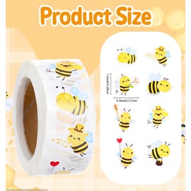 1000 Pcs Bienen Sticker, Bienen Aufkleber Belohnungsaufkleber für Kinder, Wasserfeste Sticker mit Bienen-Motiv, Selbstklebend & Vielseitig Einsetzbar