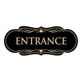 Signs ByLITA Designer Entrance Sign(Black Gold) - Large