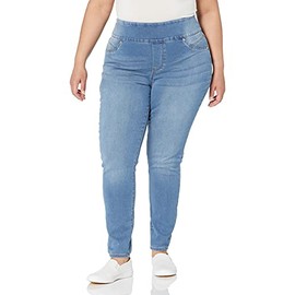 Seven7 Women's Plus Size Tummy YONER Pull ON Skinny Jean, Lunar WASH, 18W