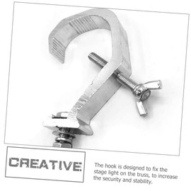 MILISTEN Pack of 6 Stage Light Hook Clamps Heavy Duty Metal Hooks DJ Light Stand Lamp Traverses Light Traverses Silver Music Headlight Aluminium Stage Light Metal Light Clips