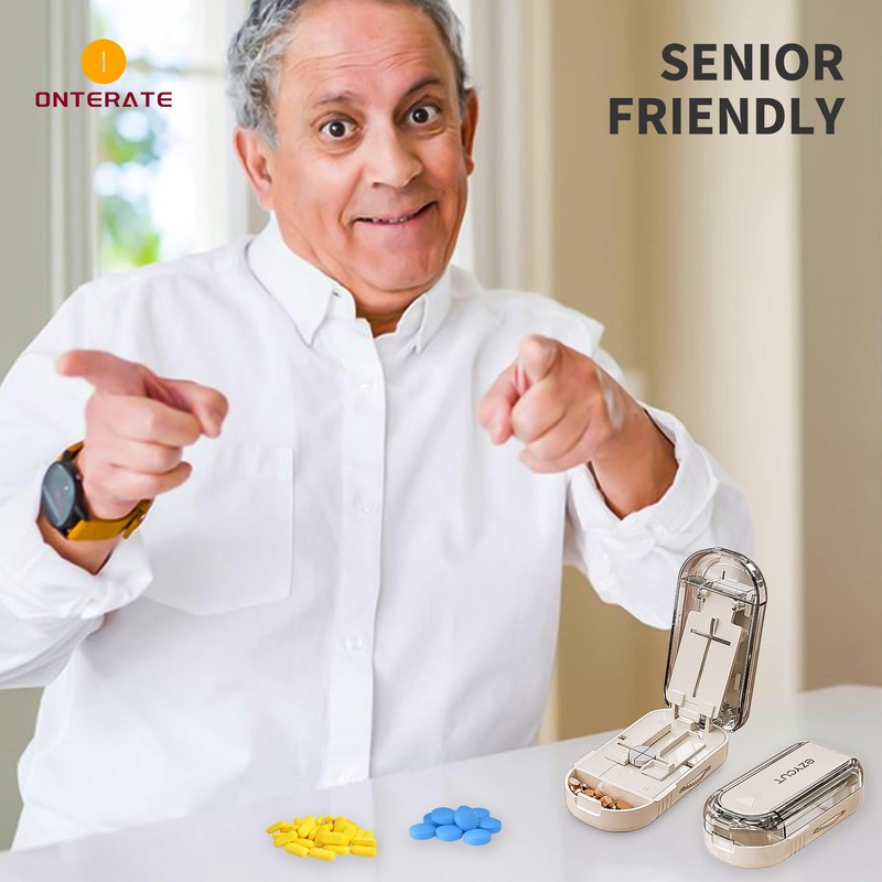 ONTERATE Pill Cutter Splitter for Small & Large Pills, Adjustable