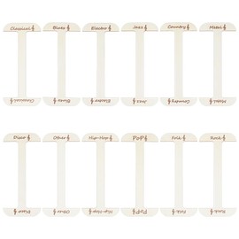BENECREAT 12Pcs Wood Vinyl Record Dividers, 13.8x5.9Inch Record Dividers with Music Genre Tabs for Album Comic Magazine Organization