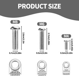 30pcs TV Mounting Screws Kit, Universal TV Mounting Hardware Kit Steel M4 M6 M8 Wall Mount Screws & Spacers Bolts Accessories for Monitor Bracket Fixing