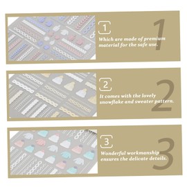 Beavorty 12sets Nail Stickers Xmas Decorative Manicure Decals Sweater Patterns Random Styles for Unique Nail Art for Home and Salon Use and Practical