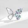 Elegant Silver Butterfly Brooch - Copper with Tungsten Gold Plating,