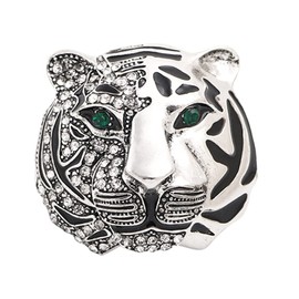 SOIMISS Tiger Head Brooch Pin Crystal Rhinestone Animal Badge Suit Snap Pins Clips Collar Lapel Pin Clothing Dress Corset for Men Women Gifts Golden, Zinc