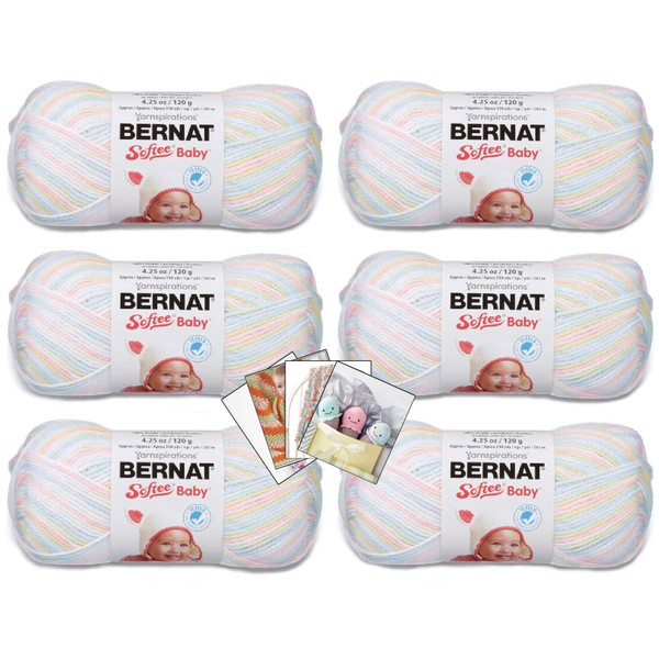 Bernat Softee Baby Yarn - 6 Pack with Patterns (Baby