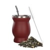 Mate Tea Mate Gourd Set, Straw, Mate Tea Gourd Cup, Stainless Steel Tea Cup, Insulated Cup, Stainless Steel, Easy to Clean, Room, Office, Present, 6.1 fl oz (230 ml), Wine