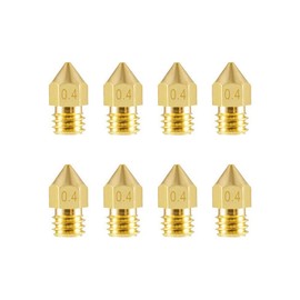 Aokin 8 Pcs 0.4mm MK8 Extruder Nozzles 3D Printer Nozzles for Creality Ender 3/3 Pro/3 V2, Ender 5/5 Pro, CR-10/10S, Makerbot, Anet A8 3D Printer