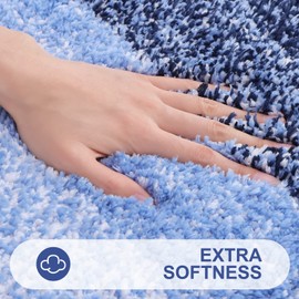 OLANLY Luxury Microfiber Bath Mat, Extra Soft and Absorbent Bathroom Mat, Non-Slip Plush Shaggy Bathroom Rug, Machine Wash Dry, Bath Rugs for Bathroom Floor, Tub and Shower, 16x24, Navy